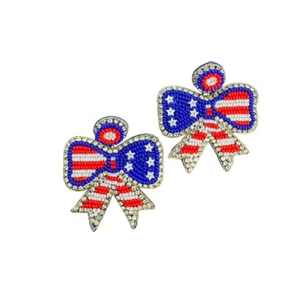 4th of July Bow Earrings